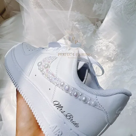 Wedding sneakers wedding air force 1/custom name and date - Picture 3 of 9